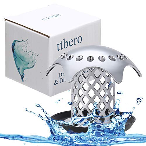 ttbero Hair Catcher Shower Drain for Bathtub Drain, Tub Hair Strainer Sink Drain Strainer Anti-Rust Anti-Mold Fast Water Drain Fit Drain Size from 1.46''to 1.76'' (2PCS)