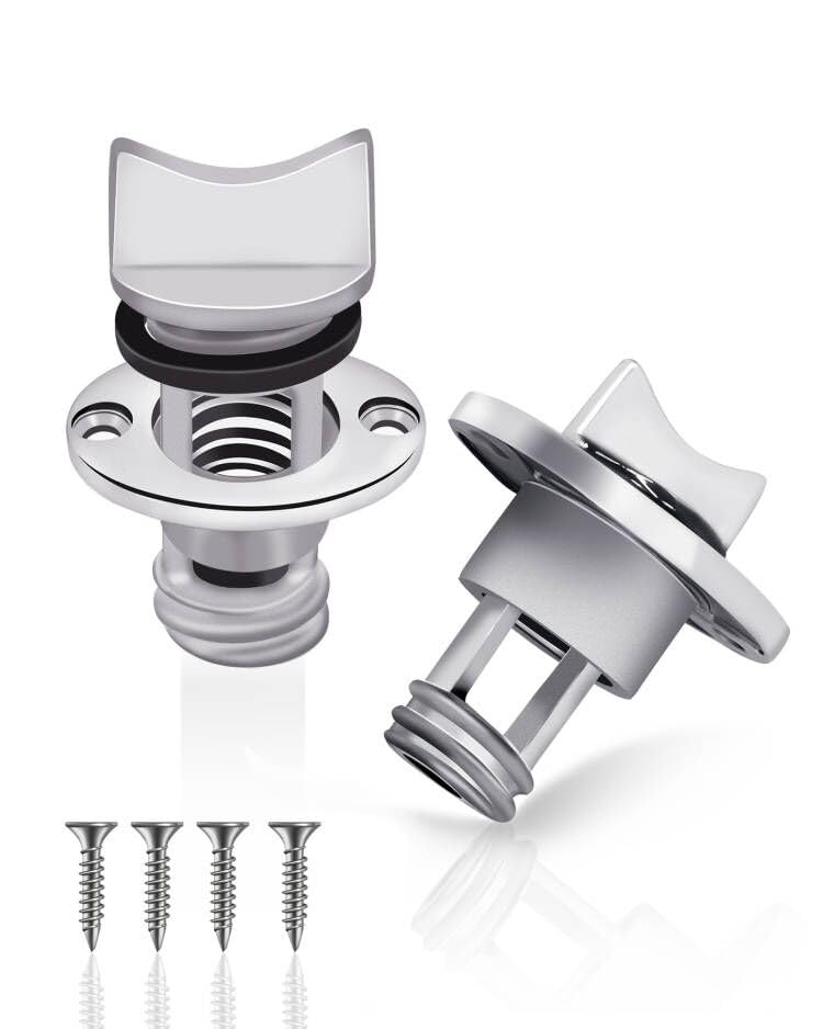 Photo 1 of Nerites 2 Pcs Oval Garboard Boat Kayak Drain Plugs, Marine 316 Stainless Steel Drain Plug Kit, Fits 1'' Hole - Thread for 3/4'' with Screws & Rubber Seal O-Rings for Dinghy Boats, Canoes and Yachts