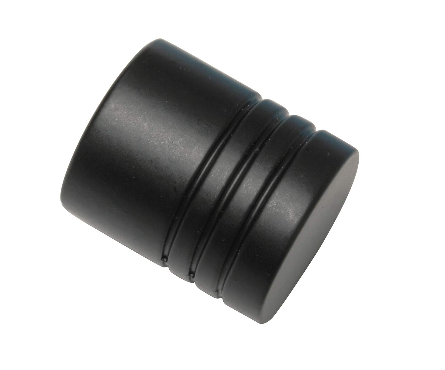 Gardinia Cylinder End Pieces for Curtain Pole Diameter 16 mm Metal Matt Black Pack of 2