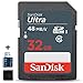 SanDisk 32GB Ultra Class 10 SDHC UHS-I Memory Card + Card Reader for Nikon DSLR Cameras Including Nikon D850 D750 D500 D810 D3400 D3300 D5600 D5500 D7500 D7200 D7100 D7000 D800 D610 D600 D80 D90