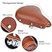 Vbestlife Vintage Bicycle Saddle Classic Comfort Brown Leather Bicycle Bike Cycling Saddle Seat Coffee Rivet Spring Bicycle Seat Saddle for Men Women
