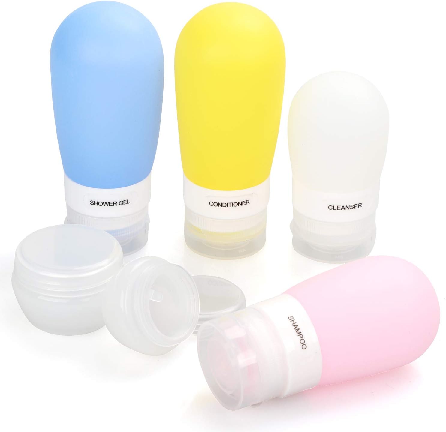 Squeezable Air Travel Bottles Liquids Silicone Container Leak Proof
