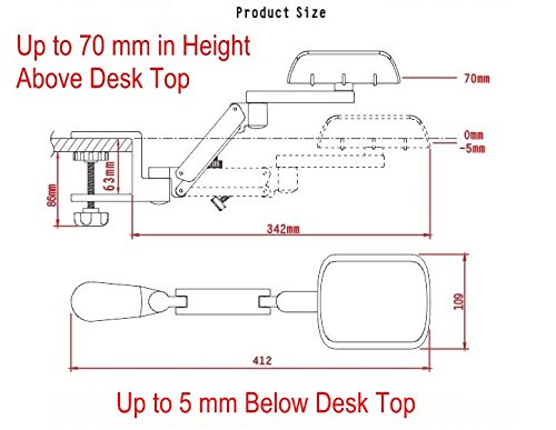 YANGHX Newest Design Ergonomic Articulating Computer Laptop Arm Support | Height Adjustable Armrest Desk Extender | User-friendly Attachable Aluminum Alloy Arm Stand (Gray)