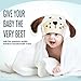 Bamboo Hooded Bath Towel with Cute Detailed Puppy Character. Extra Large For Baby, Infant, Toddler, Small Children. Thick Absorbent 500 GSM. Light Weight, Machine Wash with BONUS Wash Cloth Included