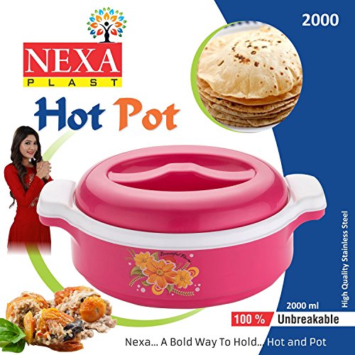 Primelife Orchid 18/8 Steel+ Plastic Casserole, Set of 1, 1 L, Pink 4 Primelife Orchid 18/8 Steel+ Plastic Casserole, Set of 1, 1 L, Pink - Image 4