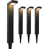 GKOLED 4-Pack Low Voltage Landscape Lighting, Pathway Lights, 3W 9-15V AC/DC Wired Outdoor LED Landscape Path Lights for Garden Driveway Accent Lighting Fixtures, Die-cast Aluminum Housing, UL-Listed