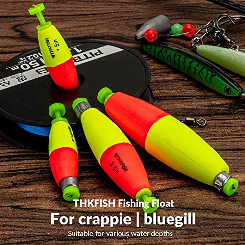 THKFISH Fishing Bobbers 5PCS EVA Foam Floats Red/Yellow SnapOn Spring