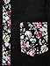 uxcell Men's Summer Floral Printed Button Down Short Sleeve Color Block Flower Hawaiian Shirt Black 42