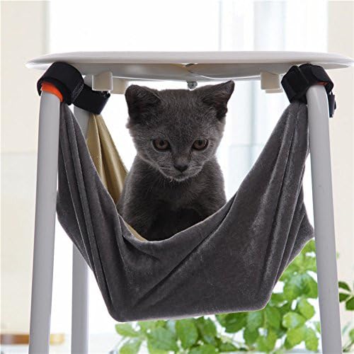 MARBOL Pet Kitten Cat Hammock Removable Velcro Hanging Soft Bed Cages for Chair Kitty Rat Small Pets Swing (Small)