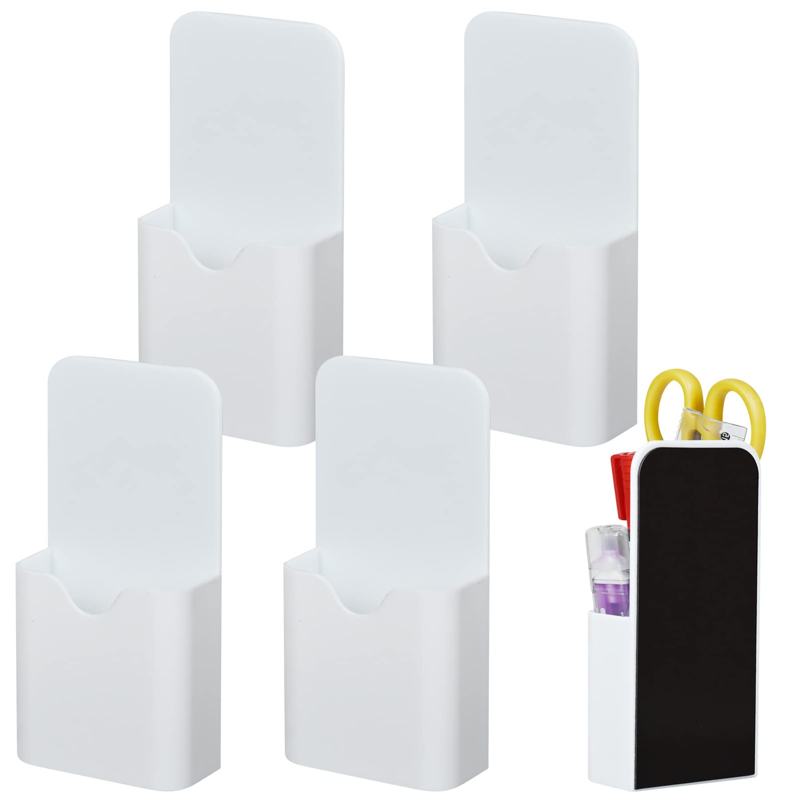 Yicaam 4 Pcs Magnetic Marker Holder, Magnetic Pen Holder Erase Marker Holder, Magnetic Dry Erase Marker Storage Organizer for Whiteboard, Refrigerator and Locker
