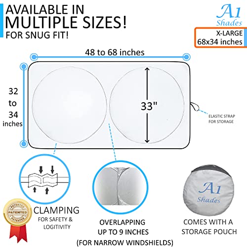 Car Shade Windshield Size Selection Chart for Car Truck Suv Minivan Uv