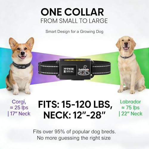 GPS Wireless Dog Fence System – Invisible Electric Anti Escape Collar, No Subscription, Circular 65-9,840 ft & Irregular Fence. Waterproof, 3 Modes, Stops Digging & Jumping, for Medium & Large Dogs