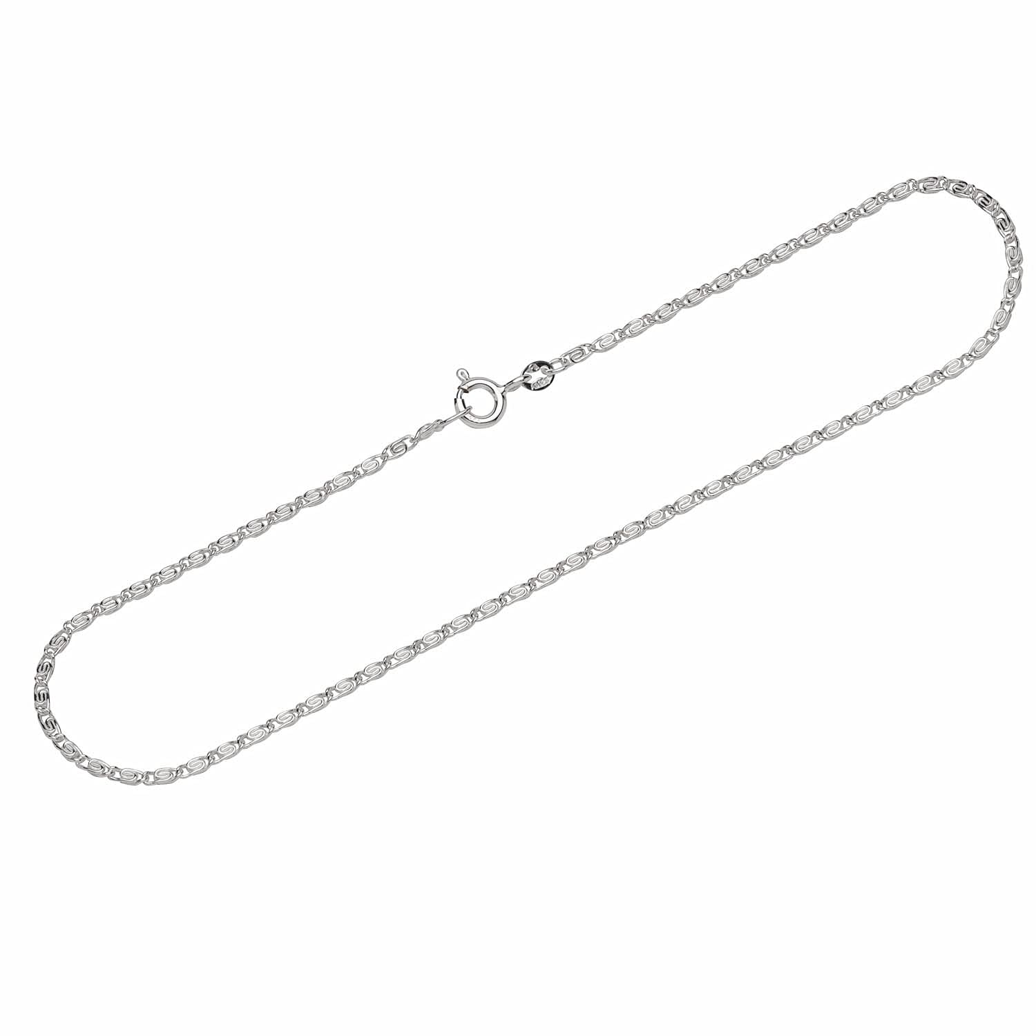 NKlaus anklet 925 Sterling Silver 26cm curb chain round ladies designer bracelet fine 12536