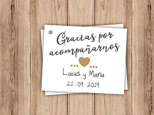 Etiquetas Personalizadas Etiqueta Para Detalles De Bodagracias Por Acompanarnos Pack 25 Udes Detalles De Boda Articulos De Fiesta Y Papeleria Com Productos Handmade