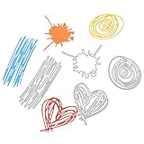 Doodle Cutting Dies Set Sketches Metal Stencil Template Block For DIY Paper Card