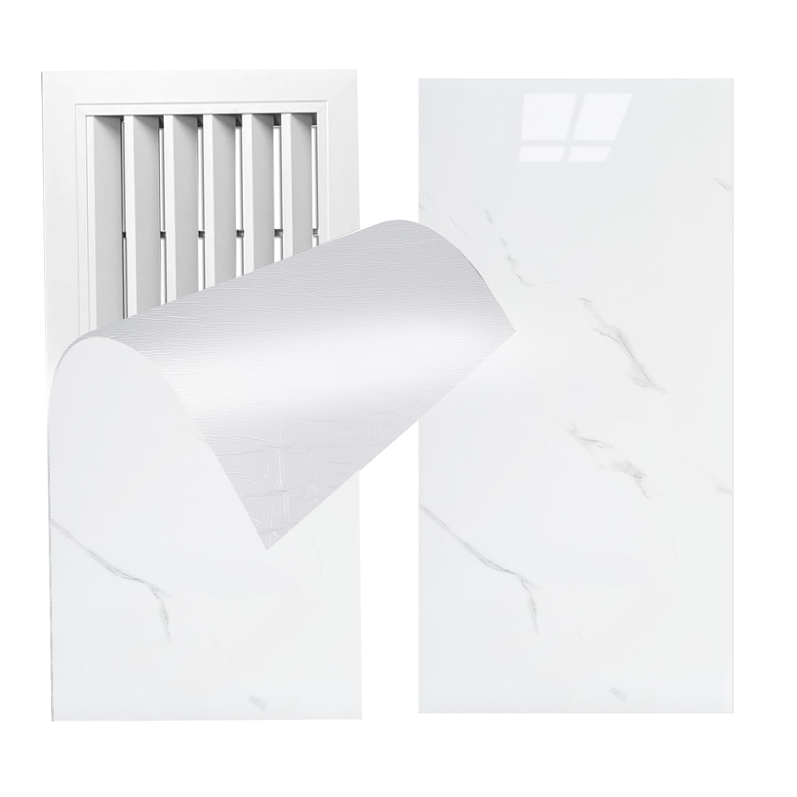 Photo 1 of 12 x 23.6 Inch Self-Adhesive Vent Cover, Strong Self-Adhesive Wall Sticker Vent Covers for Ceiling Floor Wall Air Vent Cover for Home Ceiling HVAC AC Vents Imitation Tiles Marbling Air Vent Covers