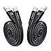 Retractable USB Type C Cable, CAFELE 2 Pack Auto-Contraction Nylon Braided Charging Data Sync Cable Cord for Samsung Galaxy S8 plus Note 8, Pixel XL, Moto Z Z2, LG G5 G6 V20, Nexus 6P 5X, Black, 2ft