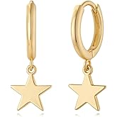 MYEARS Women Earrings Gold Huggie Hoop Dangle Drop 14K Gold Plated Small Simple Hypoallergenic Everyday Jewelry