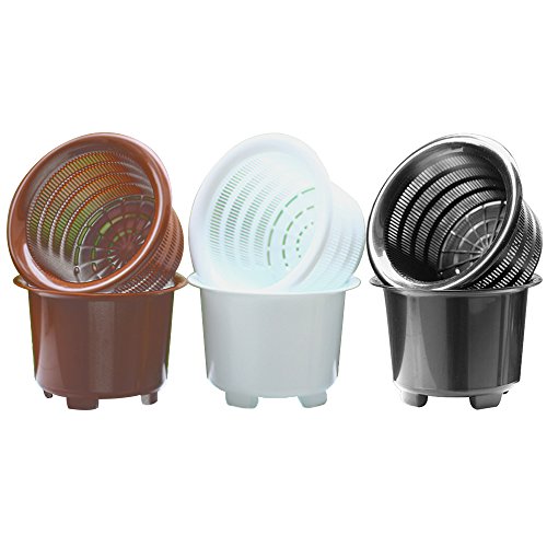 Plastic Orchid Pot with Drainage Holes for Repotting 8 inch Double Pot