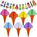 Supla Ice Cream Party Decorations Set 6.56' Ice Cream Paper Garland Banner and 7 Ice Cream Tissue Paper Ice Cream Cone Honeycomb Balls 12.4