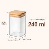 ComSaf 12 Glass Spice Jars 240ml with Bamboo Lids & Labels Airtight view 3