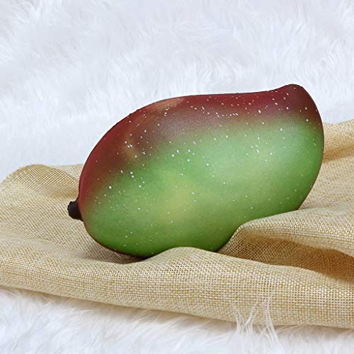 Mikilon Jumbo Squishy Slow Rising Toy Stress Reliever Mango Hand Wrist Toy - Color Change by Temperature - Fruit Party Favor (Green) - Thumbnail 2