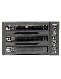 EZDIY Rack móvil de intercambio en caliente de 3 bahías para SSD   HDD de 2.5 "o 3.5", Carcasa de panel posterior de disco duro SATA interno, soporte SATA I   II   III y SAS I   II 6Gbps y [Optimizado para SSD]