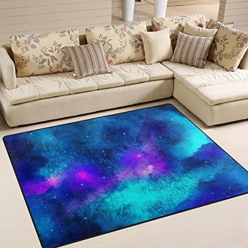 Aideess Triangulum Galaxy Outer Space Area Rugs for Living Room Bedroom 7'x5', Kids Children Carpet Rug Non-Slip Floor Mat Resting Area Doormats