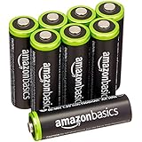 AmazonBasics AA Rechargeable Batteries (8-Pack) Pre-charged - Packaging May Vary