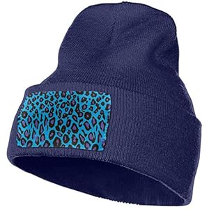 51Z%2B%2B1njQIL. SS300 Gorro de Punto Unisex con Estampado de Leopardo Azul Gorro de Calavera Liso con puños Gorro cálido 51Z%2B%2B1njQIL. SS300