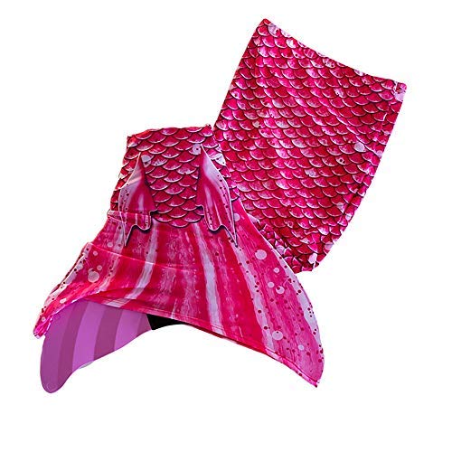Sun Tails Mermaid Tail + Monofin for Swimming (1- Child M (6/7), Bahama Pink - Pink Monofin)