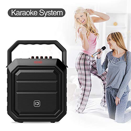 WinBridge Microphone with Speaker Pa Systems Portable with Handheld Mic Karaoke Player System Bluetooth Speaker 30W for Outdoors Active, Live Performance, Party,Teaching Black