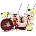 Authentic Moscow Mule Copper Mugs Set of 4 (16oz) — Includes Everything You Need Plus Bonuses!