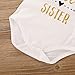 SWNONE Little Sister Newborn Outfit Bodysuit Tops Floral Pants Bowknot Headband Hat Outfits Set (White, 0-6 m)
