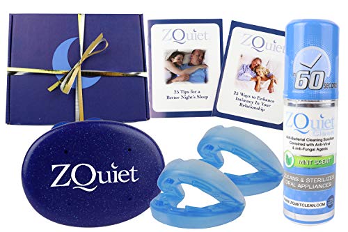 ZQUIET Original Anti-Snoring Mouthpiece Solution, 2-Size Comfort System Starter Kit, Deluxe Gift Box Set - Made in USA & FDA Cleared, Natural Sleep Aid Device, Works for Men or Women