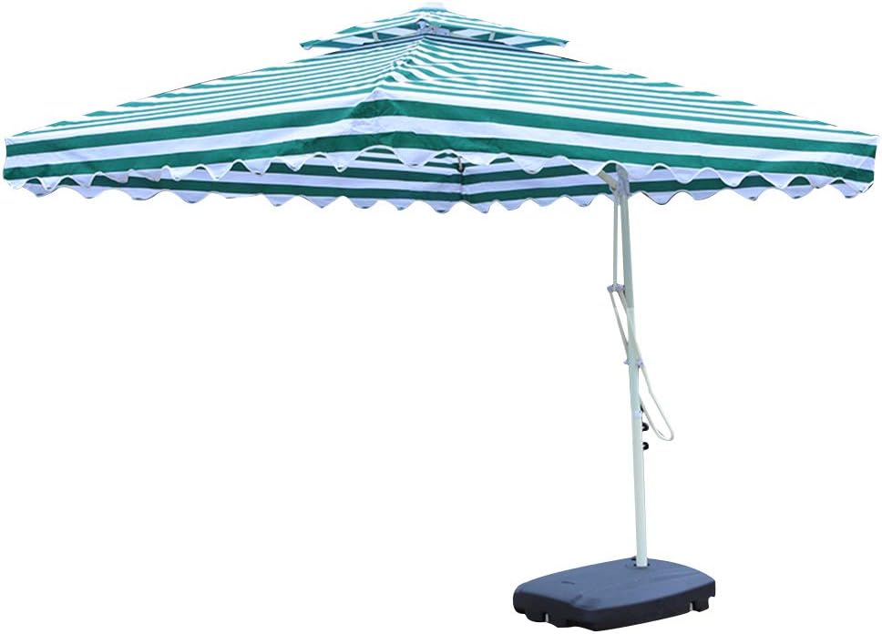Grace Outdoor Patio Umbrella 8ft Patio Umbrella Outdoor Table Umbrella With 8 Sturdy Ribs Green And White Stripes Amazon Co Uk Kitchen Home
