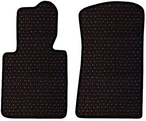 Furstil Automotive - The Original Coco Mats - Custom Fit Floor Mats Hand-Made in USA for 2012-2016 Porsche 911 991 Body Coupe, Convertible, Targa Black Blue Dot-Front Set-Two Piece