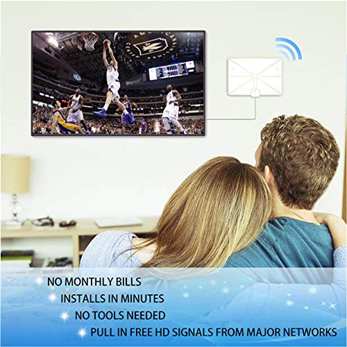 image for Getone TV Antenna, Indoor Amplified HDTV Antenna 50 Mile Range with De