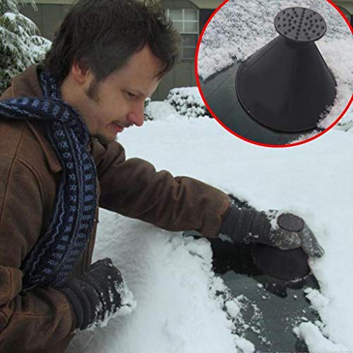 Scrape A Round Ice Scraper, Magic Cone-Shaped Windshield Ice Scraper Snow Shovel Tool for Car - Chartsea (A)