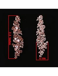 NLCAC - Aretes para mujer, de cristal, largos, forma de pera, lágrima estrás, para novia, boda