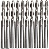 1/8" Flute Carbide CNC Router Bits Ball Nose End Mills 22mm Tools Pack of 10