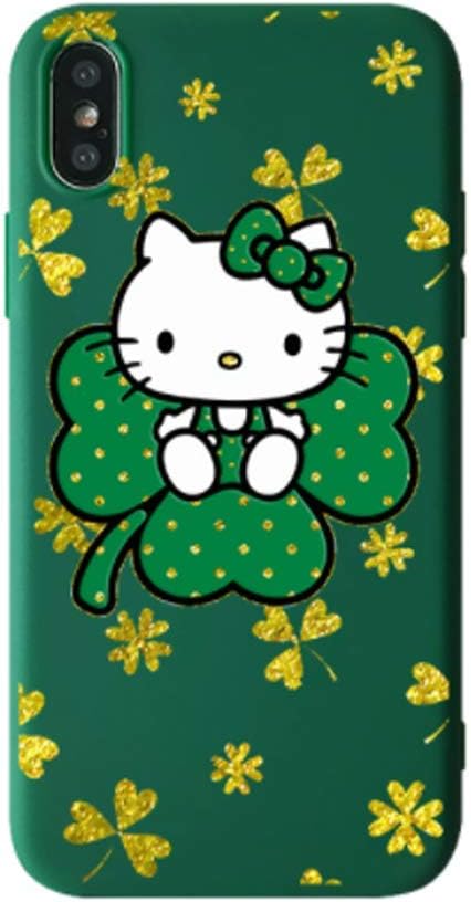 EMF Cute Green Kitty Soft & Flexible TPU Ultra-Thin Shockproof Case for iPhone 11 Pro Max,Cartoon Kawaii Animal Animated Fun Cool Skin Case for Kids Teens Girls Women for iPhone 11 Pro Max 6.5 inch