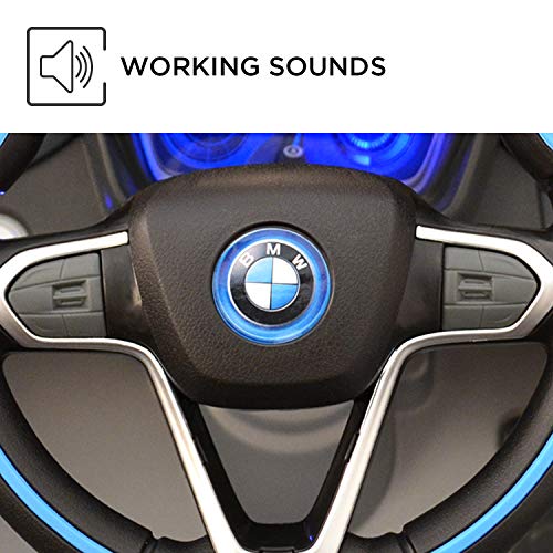 Rollplay 6V BMW I8 Kid's Ride-On Car - for Boys & Girls Ages 3 & Up - Battery-Powered Ride On Toy- Silver