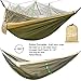 Ezfull Double Camping Hammock with Mosquito Net 660LBS Bearing Portable Outdoor Hammocks,10ft Hammock Tree Straps & 12KN Carabiners for Backpacking Camping Travel Beach Yard. 118