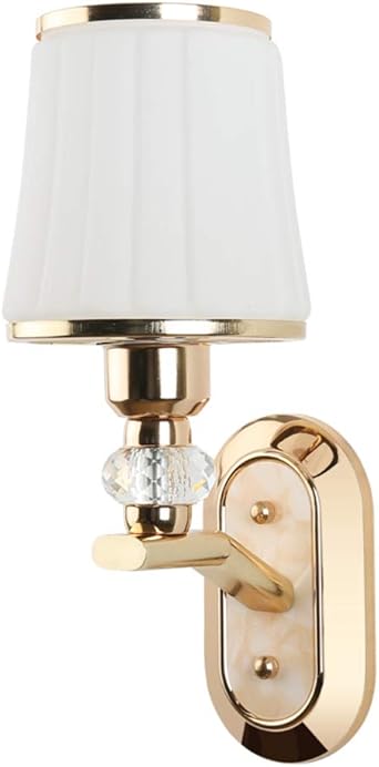 Cuicanh Bedroom Glass Wall Lights Modern E27 Golden Metal Holder Hardwired Crystal Dekoration Wall Lamp Living Room Aisle Bedside Lighting Fixture A 1 Light 33x12 5cm Amazon Com