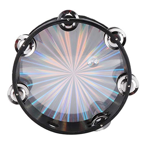 image for Topker 8 inch Reflective Tambourine Percussion Double Row-Stock Church