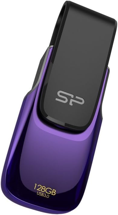 Silicon Power 64GB Blaze B31 USB3.0 Swivel Cap Flash Drive Black/Purple Edition