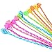 Lumiparty High Quality 11 Inches One Dozen Neon Nylon Braided Hair Extensions Attachments, Assorted Colors Nylon Clip Snap On Children Kit for Birthday Party Favors
