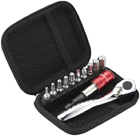 Zenyo ZR10 10 Bit Ratcheting Screwdriver Tool Set with Pouch &amp; Magnetic Adapter