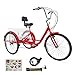 Weanas 7 Speed 24/26 Inch Adult Tricycle Trike Cruiser Bike Three-Wheeled Bicycle Men’s Women’s Cycling Bicycles for Recreation, Shopping w/Lock, Bike Pump, Basket Shopping Bagthumb 3